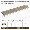 55 Inch Floating Shelves, 12 Inch Deep Floating Shelves for Wall, Floating Shelf with Invisible Brackets, Deep Shelves for Bathroom, Bedroom, Living Room, 1 Pack, Grey by CozyNest Decor