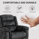 EBELLO Manual Recliner Chair, Soft Fabric Recliner Sofa with Overstuffed Armrest and Backrest for Living Room, Bedroom, Grey by CozyNest Decor