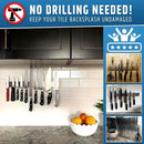 Strong Adhesive (No Drill) Magnetic Knife Holder for Wall - Professional 17 Inch Knife Strip - No Screws Needed - Adhesive Backing - Stainless Steel Knife Bar (Upgraded Version – Will Not Fall) by CozyNest Decor