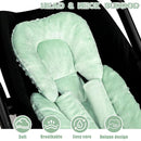 GFU Infant Car Seat Insert Head and Body Support, Reversible Newborn Insert for Carseat with Strap Pads, Soft Stroller Cushion Pillow Insert for Boys and Girls, Fits for Stroller, Swing, Green by TinyTreasures Baby Boutique