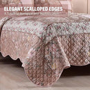 NEWLAKE Quilt Set King Size, Cotton Patchwork Pink Floral Quilt Sets, Real Stitched Embroidery Bedspread Lightweight and Breathable for All Seasons, Soft Quilted with 2 Pillow Shams by CozyNest Decor