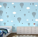 Hot Air Balloons Clouds and Stars Nursery Decor DIY Wall Stickers Bedroom Self Adhesive JW577 (Color 1) by TinyTreasures Baby Boutique