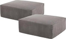 40" Square Stuffed Ottoman Pouf for Sofa Couch, Corduroy Poufs with Foam Chunk Filling, Furry & Fluffy Foot Stool Movable Ottoman. 40 * 31 Floor Poufs Foot Rest for Living Room, Grey by CozyNest Decor