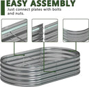 zizin Galvanized Raised Garden Bed Metal Oval Raised Garden Beds Outdoor Planter Box for Vegetables (6x3x1.3FT, Silver) by GreenHaven Gardens