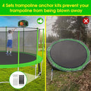 SKYUP Tranpoline 1500LBS 16 15 14 12 10 8 FT Tranpoline for 7-10 Kids and Adults, Windproof Outdoor Tranpoline with Enclosure Net, Basketball Hoop, Easy to Install & Last Long - ASTM Approved by TinyTreasures Baby Boutique