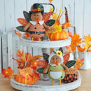 CRCZK Thanksgiving Turkey Decoration Fall Harvest Tabletop Decor Standing turkey with Dangling Legs, 2 Pack Plush Stuffed Turkeys Shelf Figurine Gift for Autumn Fall Harvest Halloween Home Decorations by CozyNest Decor