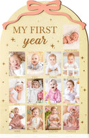 R HORSE My First Year Photo Frame Board, 3D Coquette Pink Bow Display Wood Board, Baby’s First Year 12 Months Milestone Sign 1st Birthday Frame Nursery Decor Keepsake Gift for Boy Girl by TinyTreasures Baby Boutique