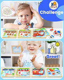Benresive Wooden Toddler Puzzles, Montessori Toys for 1 2 3 Year Old Boys, Toys for 1 2 3 Year Old Boy Birthday Gifts, 4 Pack Vehicle Toddler Learning Educational Puzzles by TinyTreasures Baby Boutique