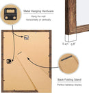 11x14 Picture Frame Set of 4, 11 x 14 Wood Photo Frames with Mat for 8x10, Natural Wooden Frame with Real Glass Cover for Wall and Tabletop Display,Rustic Brown by CozyNest Decor