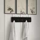 HBCY Creations Blackwash Solid Wood Wall Mounted Coat Rack with Shelf, 5 Hooks, 24" Long - Kitchen, Mudroom, Entryway, Bathroom - Includes Mounting Hardware, Coat Hanger, Dog Leash Hooks, Towel Rack by CozyNest Decor
