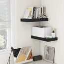 Deep Floating Shelves for Wall, 24W x 12D Black Floating Shelves Set of 2, 12'' Deep Large Wood Shelves for Living Room Bathroom Laundry Room Bedroom Kitchen Home Office - Black by CozyNest Decor
