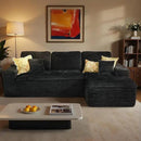 ovios 105” Modular Sectional Sofa with Thicken Seat Cushion, Cloud Couch with Deep Seat, Modern L-Shape Sofas Couches with Chaise,Upholstered Couches for Living Room Bedroom,Black by CozyNest Decor