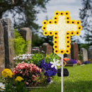 YJFWAL 2 Pack Solar Daisy Cross Garden Stake Lights, Yard Solar Lights Cemetery Decorations for Grave Outdoor Light Jesus Cross Sympathy Memorial Gifts for Grandmother, for Garden Yard Lawn Pathway by GreenHaven Gardens