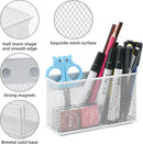 dedoot Magnetic Pencil Holder for refrigerator Storage Magnetic Basket Mesh White Strong Magnetic Pen Holder for Refrigerator,Whiteboard, Locker, Home and Office Organizer, 6.3x2.3x3.6inch by CozyNest Decor