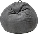 Hobestluk 3.5FT Bean Bag Chair Large Bean Bag with Filler Included Bean Bag Chairs for Adults Teardrop Bean Bag Chair with Removable Cover for Bedroom Living Room - (Large, Grey) by CozyNest Decor
