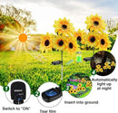 Outdoor Solar Garden Stake Lights,Upgraded LED Solar Powered Light with 3 Sunflower, Waterproof Solar Decorative Lights for Garden, Patio, Backyard (2 Pack 8 Flower) by CozyNest Decor