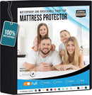 Utopia Bedding Waterproof Mattress Protector Full Size, Premium Terry Mattress Cover 200 GSM, Breathable, Fitted Style with Stretchable Pockets (Black) by TinyTreasures Baby Boutique