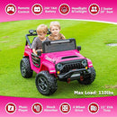24V 2 Seater Ride On Truck with Remote Control 4WD Electric Car for Kids Ride On Car Battery Powered Ride On Toy Car with Music Player, LED Lights, Bluetooth, Rear Shock Absorber, Hot Pink by TinyTreasures Baby Boutique