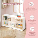Toy Storage Organizer for Kids, 5-Compartment Wooden Storage Cabinet, Children Bookcase and Montessori Bookshelf, Book Shelf for Kids Room, Playroom, Living Room, Nursery, Classroom 24'' H(White) by CozyNest Decor