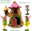 Fairy Garden Houses - Fairy House & Fairy Figures - Fairy Garden Ornaments & Fairies for Fairy Garden - Fairy Houses Kit - 4 Pieces by GreenHaven Gardens