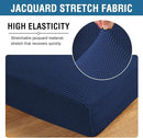 H.VERSAILTEX Super Stretch Individual Seat Cushion Covers - 2 Piece Large Sofa Cushion Covers, Navy, Thick Jacquard Textured Twill Fabric Sets by CozyNest Decor