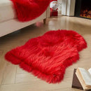 AMTOVO Faux Fur Rug, Red Small Area Rug, Fluffy Sheepskin Rug, Fuzzy Ultra Soft 2 x 3 ft Shag Rugs for Bedroom Sofa Throw Cushion Room Decor, Sheepskin by CozyNest Decor