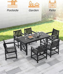 HDPE Patio Dining Set, 5-Piece Outdoor Table and Chairs with Umbrella Hole, Modern Outdoor Dining Set for 4, HDPE Outdoor Patio Furniture Dining Sets for Deck, Poolside, Porch, Obsidian by CozyNest Decor