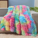 GONAAP Fuzzy Faux Fur Throw Blanket Dark Rainbow Super Soft Cozy Plush Fuzzy Shaggy Blanket for Couch Sofa Bed (Dark Rainbow, Throw(50"x60")) by CozyNest Decor