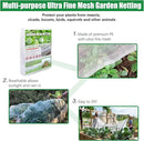 SnugNiture Garden Netting 10x33FT Ultra Fine Mesh Mosquito Netting Plant Covers, White Bird Netting Barrier Greenhouse Row Cover Protect Fruits Flower Vegetables from Birds Deer & Squirrels by GreenHaven Gardens