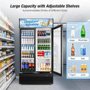 Commercial Beverage Refrigerator, 40 Inch 35 Cu.Ft. Commercial Drink Fridge, Display Refrigerator with Double Glass Door, Commercial Display Fridge with 8 Adjustable Shelves, for Shop,Restaurant,Bar by CozyNest Decor