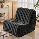 Modern Bean Bag Chair, Large Bean Bag Couch for Adults with Memory Foam Filled, Soft Faux Bunny Fur Lazy Chair for Living Room Bedroom Dorm Apartment, No Assembly Required, Dark Grey by TinyTreasures Baby Boutique