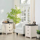 18" Farmhouse Night Stand with 3 Drawers, Wood End Table Dresser for Bedroom, White Nightstand, Bed Side Table with Metal Handle, Bedside Cabinet for Bedroom Living Room, Closet by CozyNest Decor