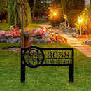Personalized Metal Yard Address Sign with Last Name and Monogram, House Number Sign for Lawn and Patio by CozyNest Decor