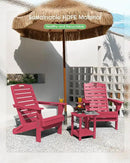 Folding Adirondack Chair HDPE All-Weather Adirondack Chairs with Cup Holder, Outdoor Fire Pit Chairs Lawn Chair for Deck Patio Garden (Red) by GreenHaven Gardens