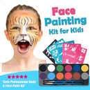 Maydear Face Painting Kit for Kids with 12 Colors Safe and Non-Toxic Large Water Based Face Paint (Matte) by TinyTreasures Baby Boutique