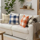 decorUhome Buffalo Plaid Check Fall Throw Pillow Covers 12x20 Set of 2, Outdoor Lumbar Decorative Farmhouse Pillow Covers with Stitched Edge for Bed Couch Sofa, Cream White and Beige by CozyNest Decor