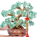 Natural Aventurine (1,251 Gemstone Count) Chakra Crystal Tree with Healing Properties - Home & Office Bonsai Feng Shui Money Tree Decoration for Luck, Success and Intelligence - 14" by GreenHaven Gardens
