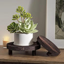 3 Pcs Wood Plant Stand Indoor Outdoor, Round Wood Riser for Decor 6/8/10" Wooden Stool Display Stand Flower Pot Holder Small Planter Tray Modern Potter Decorative for Desktop Counter Room by GreenHaven Gardens