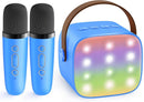 YLL Mini Karaoke Machine for Kids Adults, Portable Bluetooth Speaker with 2 Wireless Microphones, Birthday Gifts Toys for Girls Boys Ages 3, 4, 5, 6, 7, 8, 9,10,11,12+ Years Old Toddler (Royal-Blue) by TinyTreasures Baby Boutique