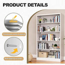 White Bookshelf, 55” Adjustable Tall Metal Bookshelf, 5-Tier Wide Bookshelf with Anti-Tilt Device, Modern Book Cases and Book Shelves for Bedroom, Living Room, Playroom, Study by CozyNest Decor
