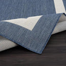 CAMILSON Outdoor Rug 10x14, Large Modern Outside Rugs for Patios Porches Waterproof Durable Washable Non-Shedding, Easy-to-Clean Indoor Outdoor Area Carpet (10 x 14, Bordered - Blue/White) by CozyNest Decor