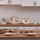 Bico Autumn Birds 16 plus 14 inch Oval Platters Set, Set of 2, Microwave and Dishwasher Safe, for Serving Fish, Chicken, Turkey by CozyNest Decor