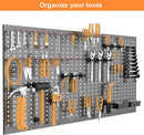 WALMANN Metal Pegboard Wall Tool Organizer Board with Pegboard Hooks, 24x48in Tools Organizer Pegboard for Garage, Workbench, Peg Boards, Tool Organizer Board with Hooks(Black) by GreenHaven Gardens