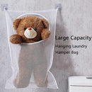 Resdenio Hanging Laundry Hamper Bag, Portable Laundry Bag, 30 x 20 Inch Large Foldable Wall Hanging Laundry Basket with 2 Adhesive Hooks for Dirty Clothes Organization and Storage by CozyNest Decor