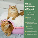 CATTASAURUS Peekaboo Cat Cave for Multiple & Large Cats Up to 30-45 Lbs, Fluffy Cat Beds for Indoor Cats, Scratch Detachable & Washable Tunnel Bed, Comfy Donut Cat Cave (Pink, Large (Calming)) by CozyNest Decor