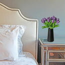 Mandy's Artificial Tulips 20 Stems Purple PU Faux Flowers for Wedding Home Decor 13.5 Inch by CozyNest Decor