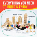 DIY Wood Building Kits, STEM Woodworking Kit for Kids, Creative Fun Craft Projects, Great Gift for Boys & Girls (Wooden Cars, 1-Pack) by TinyTreasures Baby Boutique
