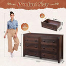 WLIVE Farmhouse 6 Drawer Dresser for Bedroom, 53.07'' Wide Wood Dresser, Storage Organizer with Double Rustic Handle, TV Stand for 60 inch TV, Chest of Drawers for Living Room, Hallway, Brown by CozyNest Decor