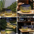 Solar Lantern Outdoor Table Light,2 Pack Solar Lanterns Outdoor Waterproof Decor, Hollow Out Retro White Metal Solar Patio Lights,Yard Porch Garden Balcony Indoor Desk Bedroom Tabletop Decorations by GreenHaven Gardens