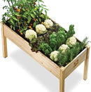 Raised Garden Bed with Legs 48x24x30 - Natural Cedar Wood Elevated Planter Box with Bed Liner for Flowers, Veggies, Herbs - 200lb Capacity by GreenHaven Gardens